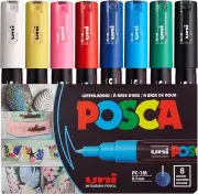 Uni posca Paint Marker Pen - Medium Point Set of 8 (PC-1M8C) FAST SHIPPING