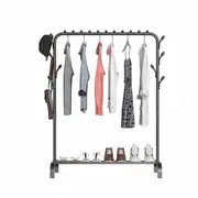 Clothes Garment Coat Hanger Rack Organiser Hat Hook Stand Shoes Storage Metal