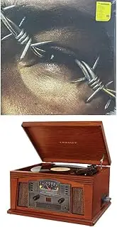 Crosley Lancaster Entertainment Center Turntable with Bluetooth (Paprika) and Post Malone - beerbongs and bentleys [Bundle]
