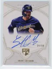 2020 Topps Definitive Collection Rookie Auto Trent Grisham RC #'d 43/50 Brewers