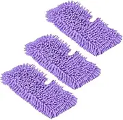 [Turbokey] 3 Pack Shark Steam Pocket Mops,Household Washable Microfiber Mop Pads Cleaning Pads Replacement for S3500 Series, S3501, S3601, S3550, S3901, S3801, SE450 (Purple,ZCM3)