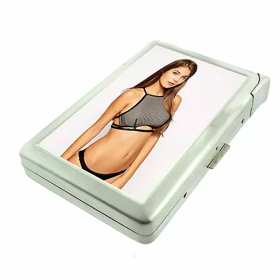 Bad Girl Pin Ups D13 Cigarette Case with Built in Lighter Metal Wallet