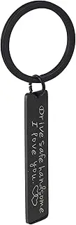 [WOFASHPURET] Cute Keychain for Dad Stainless Steel Keychain 'i Love You' Pendant Dad's