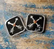 Cross arrows bling Conchos, custom screwback horse tack conchos, bridle conchos
