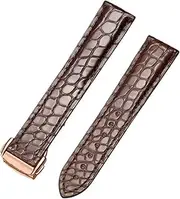 [HAODEE] Genuine Leather Band Alligator Buckle For Omega Watch strap 18mm to 22mm Crocodile Leather Strap for Men's and Women's