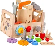 Milisten 1 Set Educational Tool Set Interactive Toolbox for Imaginative Play Complete Repairing Tools with Hammer Screwdriver Wrench Nuts Screws for Early Learning