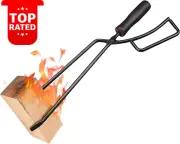 Heavy Duty Fireplace Tongs Log Grabber Poker Firewood Tong Fire Pit Tools Indoor