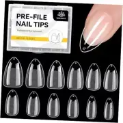 Nail Tips, Half Matte Nail Tips False Nails, Fake Nails Tips, Gel Short Almond