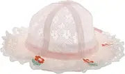 [JEWEDECO] Girl Summer Hat Wide Brim Breathable Mesh Fisherman Cap for Sun Protection Lightweight Outdoor Beach Hat for Fits Head Stylish Comfortable Pink