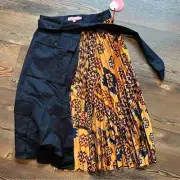 NWT Anthropologie Eva Franco mixed media cargo pleated print skirt