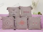Cushion Cover ForDecor Home Cotton Linen Embroidery 5 Set of Pillow Cover Sofa