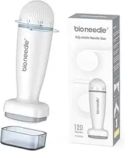 Bioneedle Derma Stamp 120 Microneedling Titanium Adjustable Dermastamp 0-2mm Derma Roller Microneedling Pen for Hair Growth Facial Skin Care