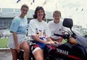 British tennis players Monique Javer Sara Gomer Clare Wood pose on- Old Photo