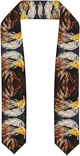 [SKKNT] Eagle Print Graduation Shawl Stole For Academic Commencements Honor Sash Congratulations Gift