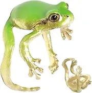[Generic] Frog Jewelry - Cute Frog Rings | Weird Green Resin | Cool Adjustable Tree Frog | Fun Adjustable Novelty Animal Shape | Delicate Handmade Tree Frog Jewelry for Women, Girls