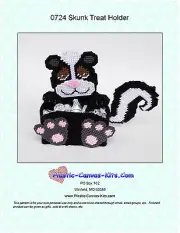 Skunk Treat Holder- Plastic Canvas Pattern or Kit
