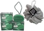 Original Fragrance Soap with Rope, 3 Pack Soap Bars 150 Each With Free Beauty Body Puff(Any Colour)