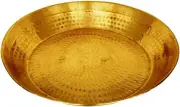 Handmade Brass Hammered Parat/Parant/ Platter Pie Pan Dough Kneader Mixer 17inch