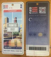 2024 DNC DEMOCRATIC NATIONAL CONVENTION TICKET/ CREDENTIAL! KAMALA HARRIS! DAY 2