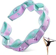 Sonwyoung Kids Stretch Bands Elastic Stretch Strap with 8 Loops Dance Exercise Training Resistance Bands for Children Ballet Dance Pilates Gymnastics Leg Exercise Yoga