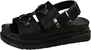 [Generic] Fashionable Flat Soled Sports Style Sandals For Women With Belt Buckles Thick Soled Soft Soled One Shoes for Flat Feet