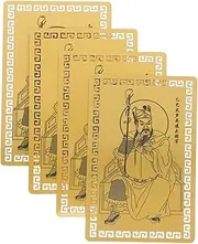 SHINEOFI 2025 Tai Sui Card Feng Lucky Wealth Amulet Card Good Luck Cards Auspicious Success Card Holder Charms Auspicious Luck Cards Bracelet Aluminum-Magnesium Alloy Golden