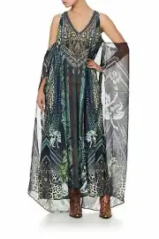 new CAMILLA FRANKS SILK CRYSTALS KOMODO QUEEN TIE FRONT MULTIWEAR DRESS L layby