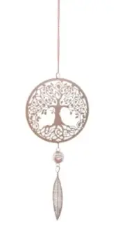 Crystal Wonderland Rose Gold Wind Chime Spiral Crystal Charm Hanging - B