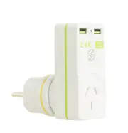 Korjo Europe 2 x USB Travel Adaptor Plug USB 2X2EEU