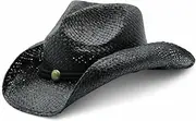 [Peter Grimm] Mens Straw Round Up Cowboy Hat