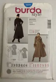 Burda 7279 Sewing Pattern Sizes: 6-18 Ladies' Cossack Style Coat & Belt