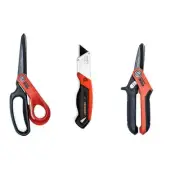 Pro Cutting Scissors Utility Scissors and Folding Utility Knife Tool Set 3-Piece