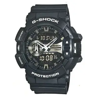 【CASIO】G-SHOCK金屬搖滾個性運動雙顯錶(GA-400GB-1A)正版宏崑公司貨