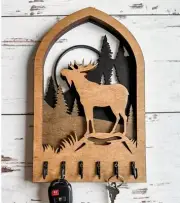Custom Handmade Moose Keyring Holder