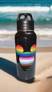 Disney Collection Mickey Mouse Rainbow Ears Water Bottle Stainless Steel