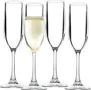 D'Eco Unbreakable 12 oz Champagne Flutes (Set of 4) - 100% Tritan Reusable Mimosa & Champagne Glasses - Perfect Cocktail Glasses for Hosting Parties Indoors & Out - Great Wedding and