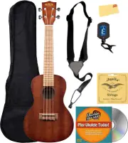 KA-15C Satin Mahogany Concert Ukulele Bundle with Gig Bag, Tuner, Strap, Strings