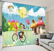 A Couple On A Bicycle 3D Curtain Blockout Photo Printing Curtains Drape Fabric