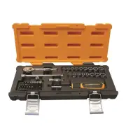 GEARWRENCH 87002 40 Piece 90 Tooth 1/4″ Drive Socket Set Metric & SAE Portable