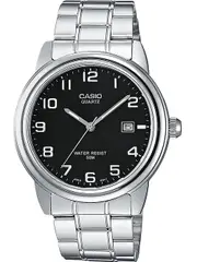 Casio Collection MTP-1221A-1AVEG Black Dial Grey Stainless Steel Mens Watch
