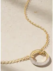 [Foundrae] Foundrae - Medium Annex Link + Small Belcher Open Chain 18-karat Gold Diamond Necklace - One size One size Gold