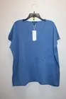 EILEEN FISHER BOX TOP / LIGHT SWEATER V-NECK ORGANIC COAST BLUE SIZE XL