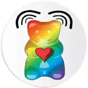 Gummy Bear Love Vibes - Circle Sticker Decal 3 Inch - Psychedelic Trippy