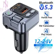 Wireless Radio Car FM Transmitter Bluetooth 5.3 PD Dual USB Charger MP3 Player
