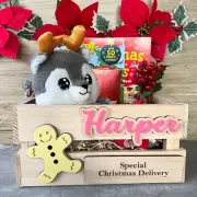 Personalised Christmas Crate Interchangeable Box | Wood Christmas Special Delive
