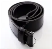 KILT BELT PLAIN BLACK LEATHER WAIST size SMALL to XX-LARGE Adjustable KILT-WEAR