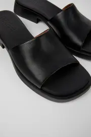 Dana Black Leather Slide for Women
