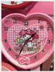 小花花日本精品♥ Hello Kitty美樂蒂 時鐘 數字時鐘 客廳掛鐘 超靜音 心型掛鐘 (粉色格紋 老鼠弗蘭多) 22019103
