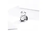 Solid 925 Sterling Silver Baby and Mama Beaver Animal Hugging Pandora Inspired Charm
