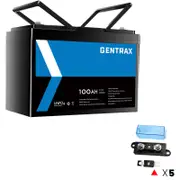 Gentrax 12V 100Ah Lithium Battery + 5* Heavy Duty Fuse With Fuse Holder 150A